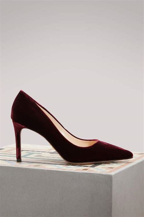 prada square toe pump|Prada velvet pumps.